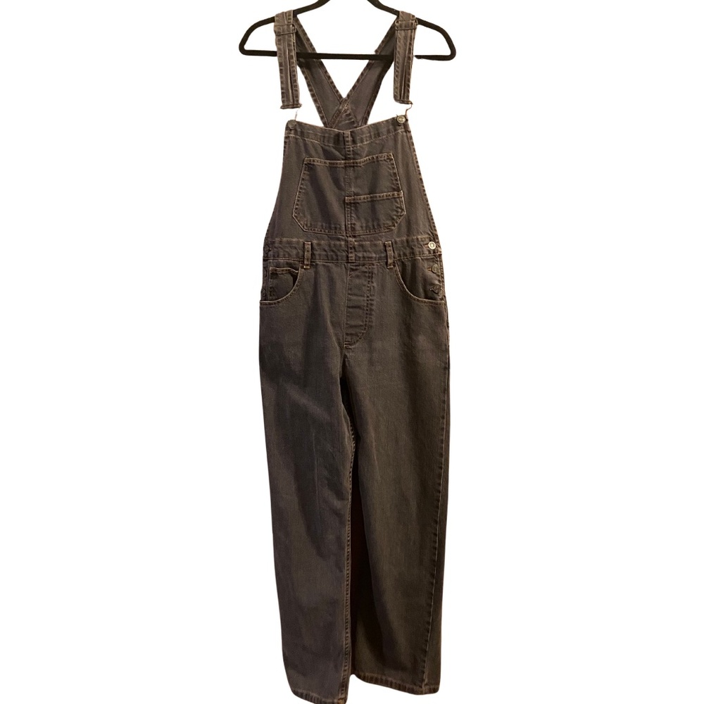 Free People Dark Wash Denim Overalls